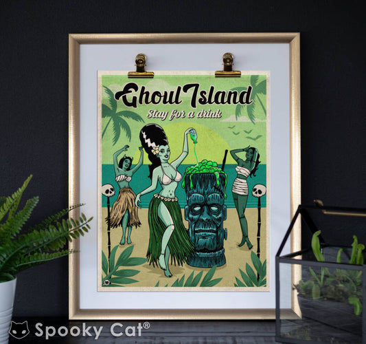 Ghoul Island Tiki Art Print
