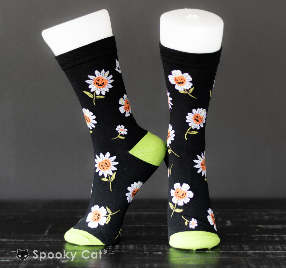 Pumpkin Daisy Halloween Socks