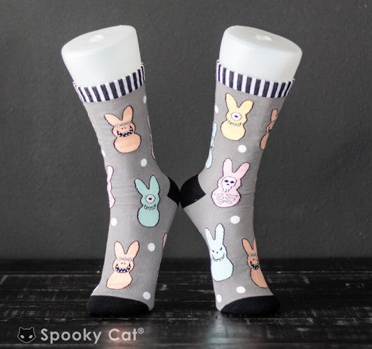 Easterween Peep Socks with spooky Bunnies