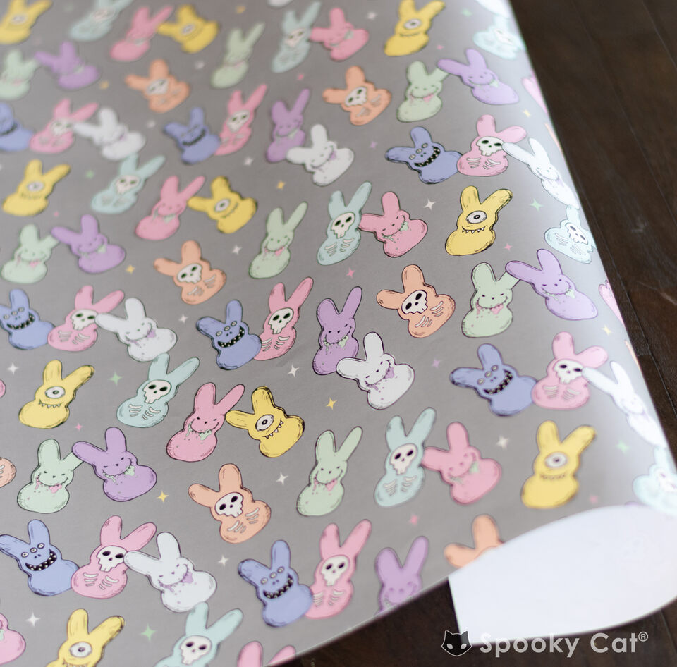 Spooky Halloween peep Easterween Gift Wrap