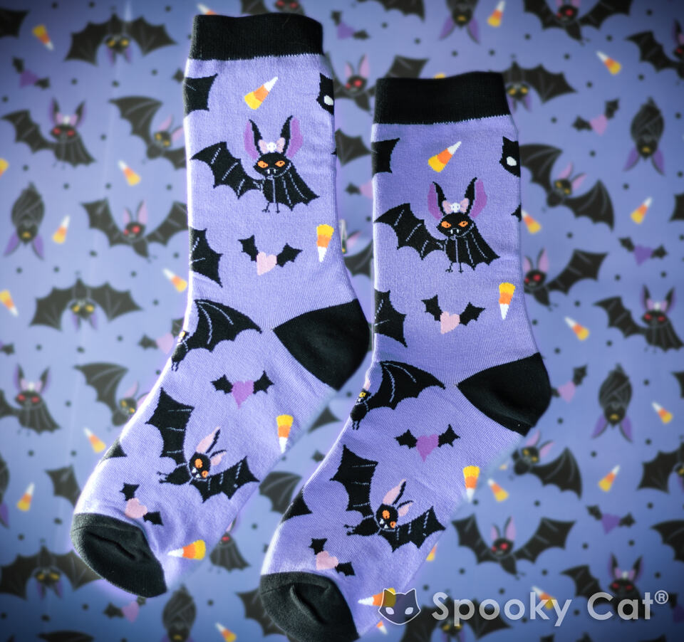 Cute Bat Gothic Halloween Socks