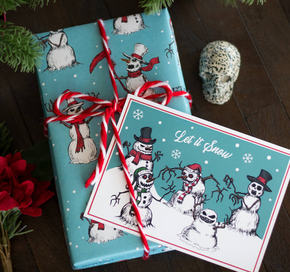 Gothic & Horror Killer Snowmen Christmas Card