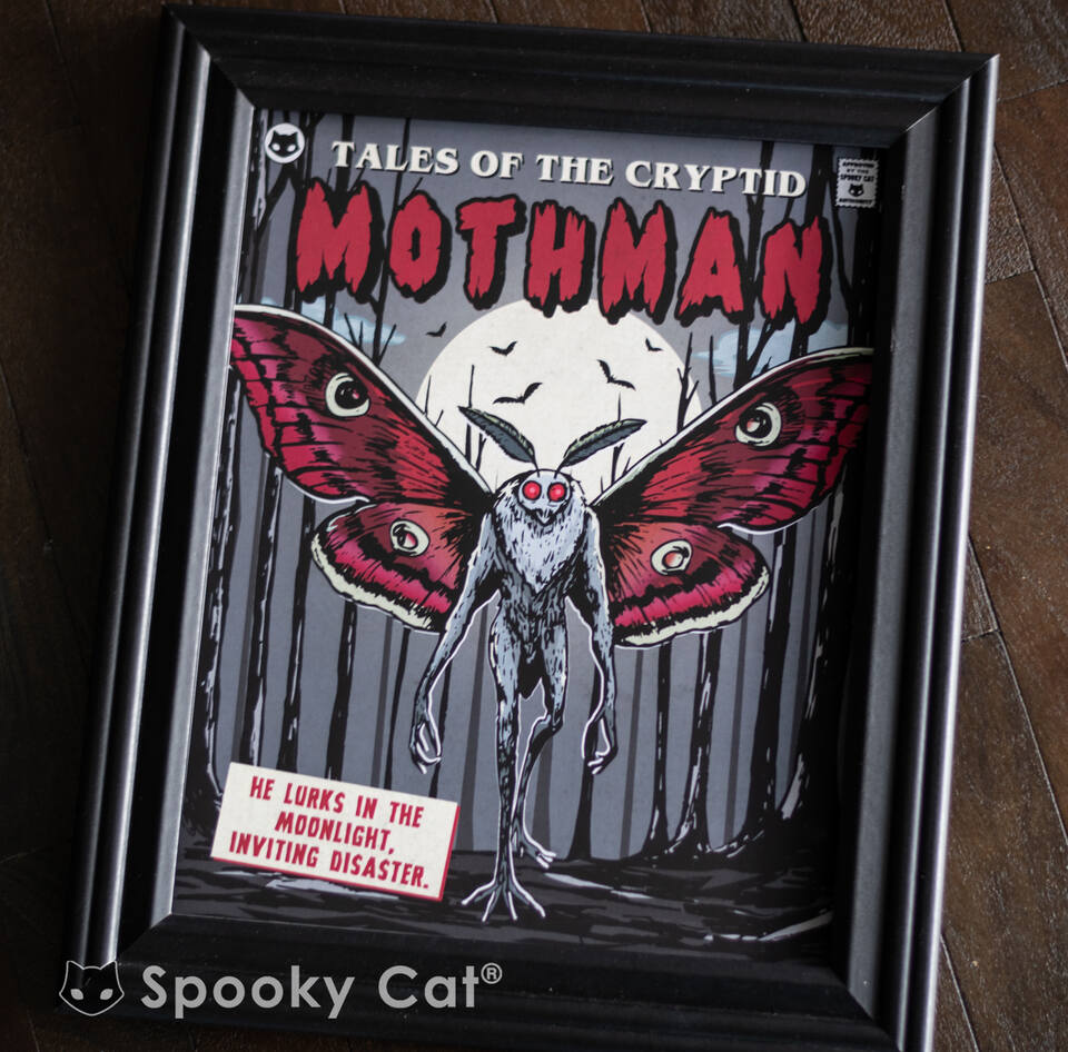 Mothman of point pleasant vintage comic book art print