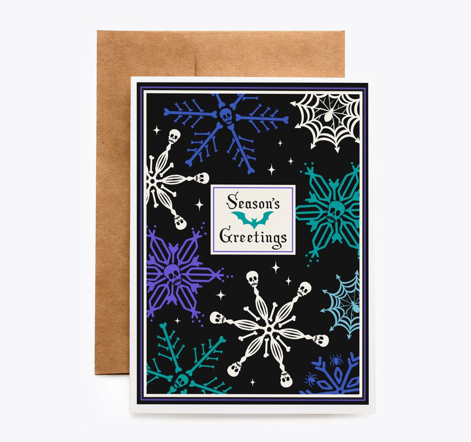 Skull Snowflake Gothic Christmas Card