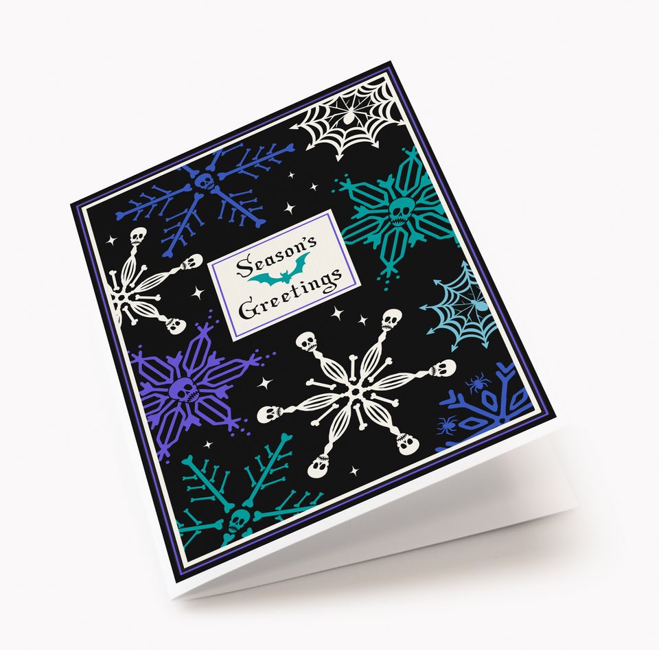 Skull Snowflake Gothic Christmas Card