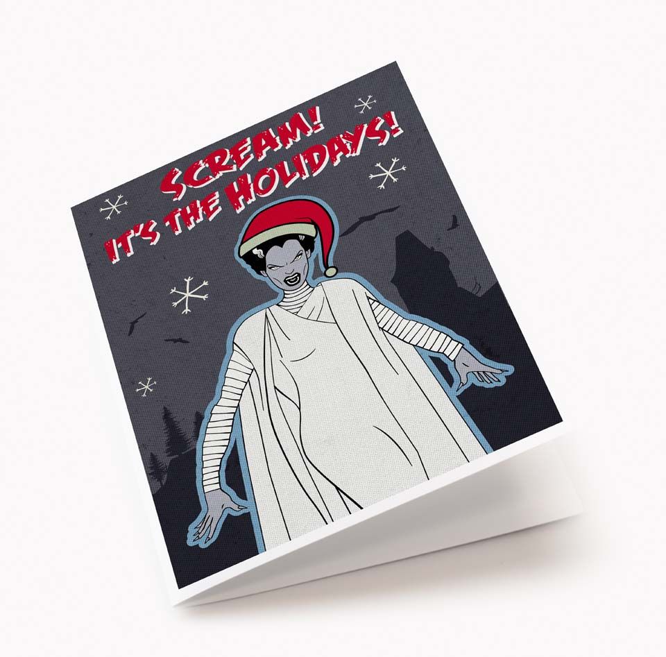 Bride of Frankenstein Christmas Holiday Card