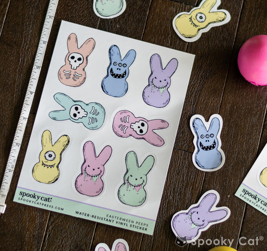 Easterween Peep Stickers Pastel goth Halloween peeps